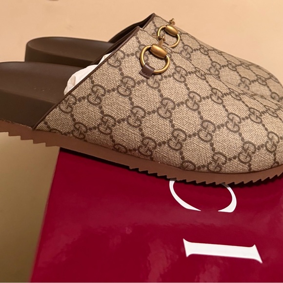 Gucci Beige Brown GG Supreme Horsebit Mule - Picture 3 of 9